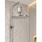 Pure Bath Shower Filter installed with chrome rain shower head
